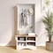 Flash Furniture Paisley 31.5in. Wide Hall Tree w/Bench, 3 Single Storage Hooks, and 4 Lower Storage Cubbies NAN-FY-HY-HT06-WHTWTH-GG - alternate 1